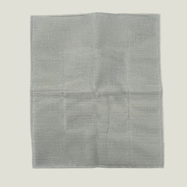 Textured gray fabric on a white background