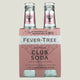 Pack of Fever-Tree Club Soda bottles on a white background
