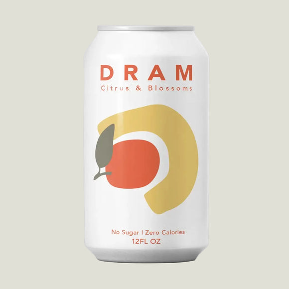 Dram Citrus & Blossoms can on a light gray background