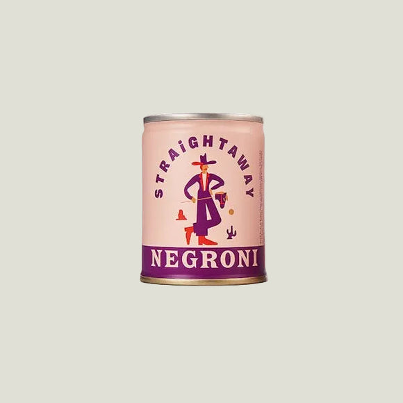 Can of Straightaway Negroni on a white background
