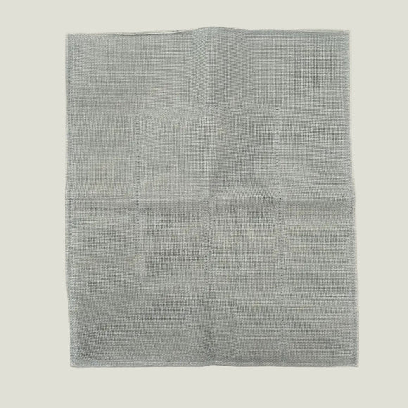 Textured gray fabric on a white background