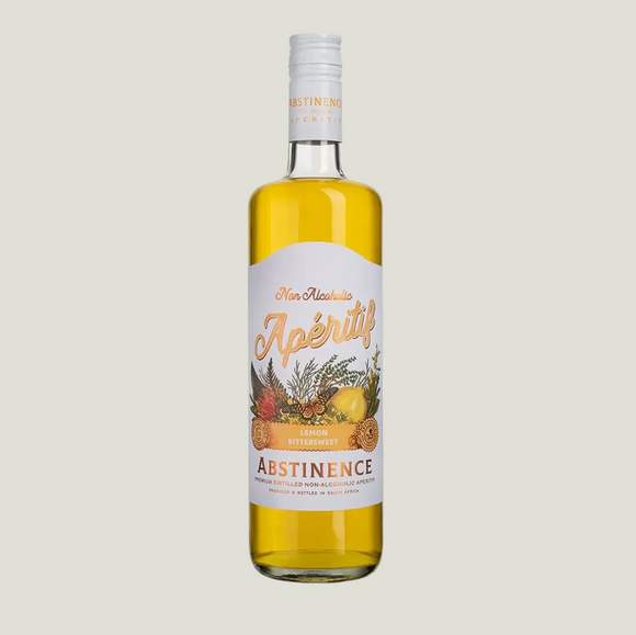 Bottle of Apéritif Abstience on a white background