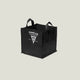 Black rectangular medium grow bag with handles on a white background