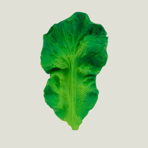 Green leaf-shaped object on a white background