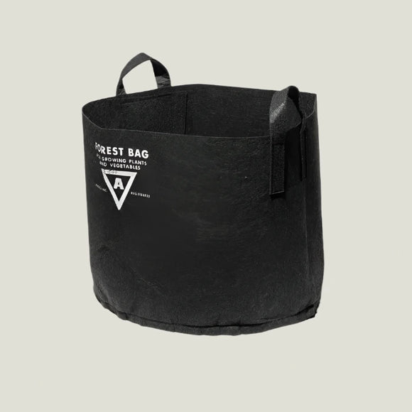 Black round large fabric bag with handles on a white background