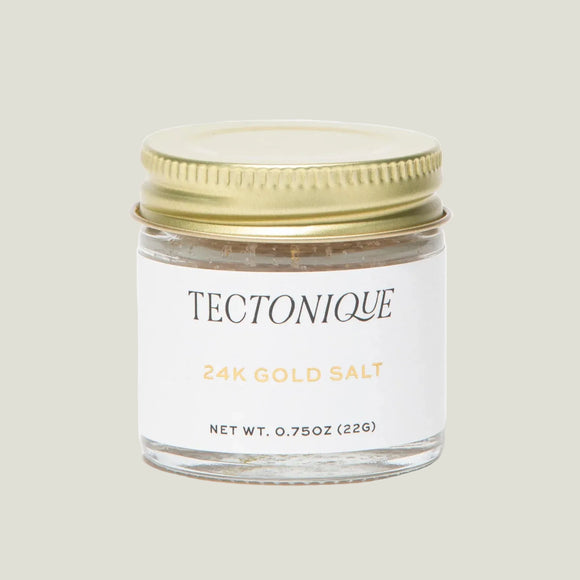 Jar of Tectonique 24K Gold Salt on a white background