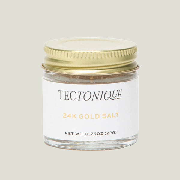 Jar of Tectonique 24K Gold Salt on a white background